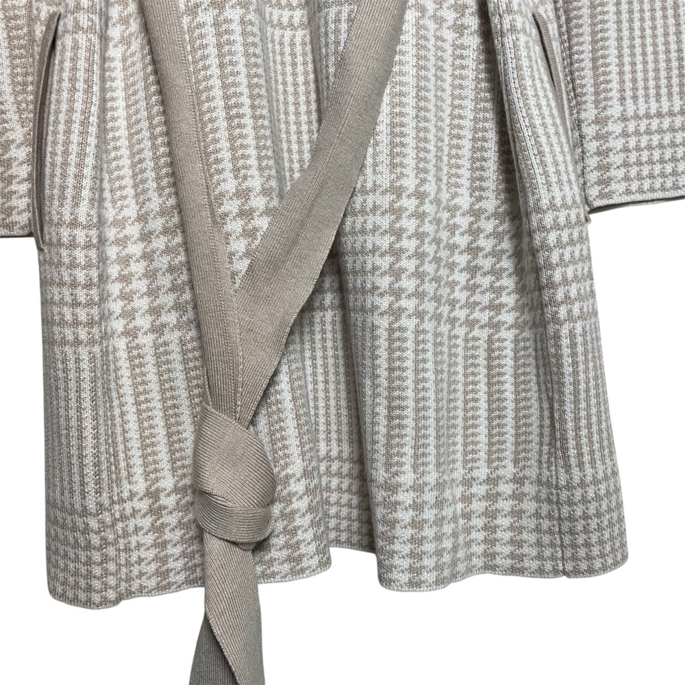 Ann Taylor Beige Belted Cardigan Houndstooth - Picture 9 of 9